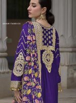 Garara Women's Faux Georgette Fabric Zari Sequin Embroidery Work Kurta And Palazzo With Dupatta Stitched - Image 2