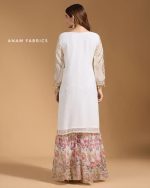 Garara Women's Faux Georgette Fabric Zari Sequin Embroidery Work Kurta And Palazzo With Dupatta Stitched - Image 3